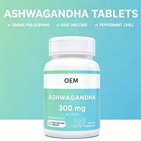 Comprimés de Complexe d'Ashwagandha Marque Blanche OEM, 60 unités, 300 mg, Complément Alimentaire