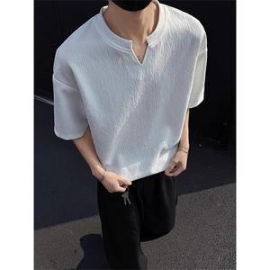 Camiseta sin Mangas con Cuello Redondo, Estilo Casual y Holgado para Hombre, Tejido Grueso, Estilo Vintage, Texturizado, para Primavera y Verano - Product Image 4
