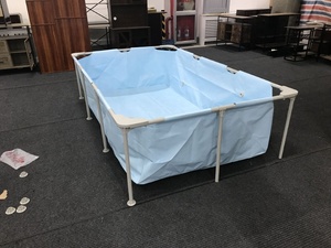 Outdoor Above Ground Family Swimming <strong>Pool</strong> Rectangular Metal Frame With PVC For Kids And Adults For Backyard Garden Patio - Product Image 4