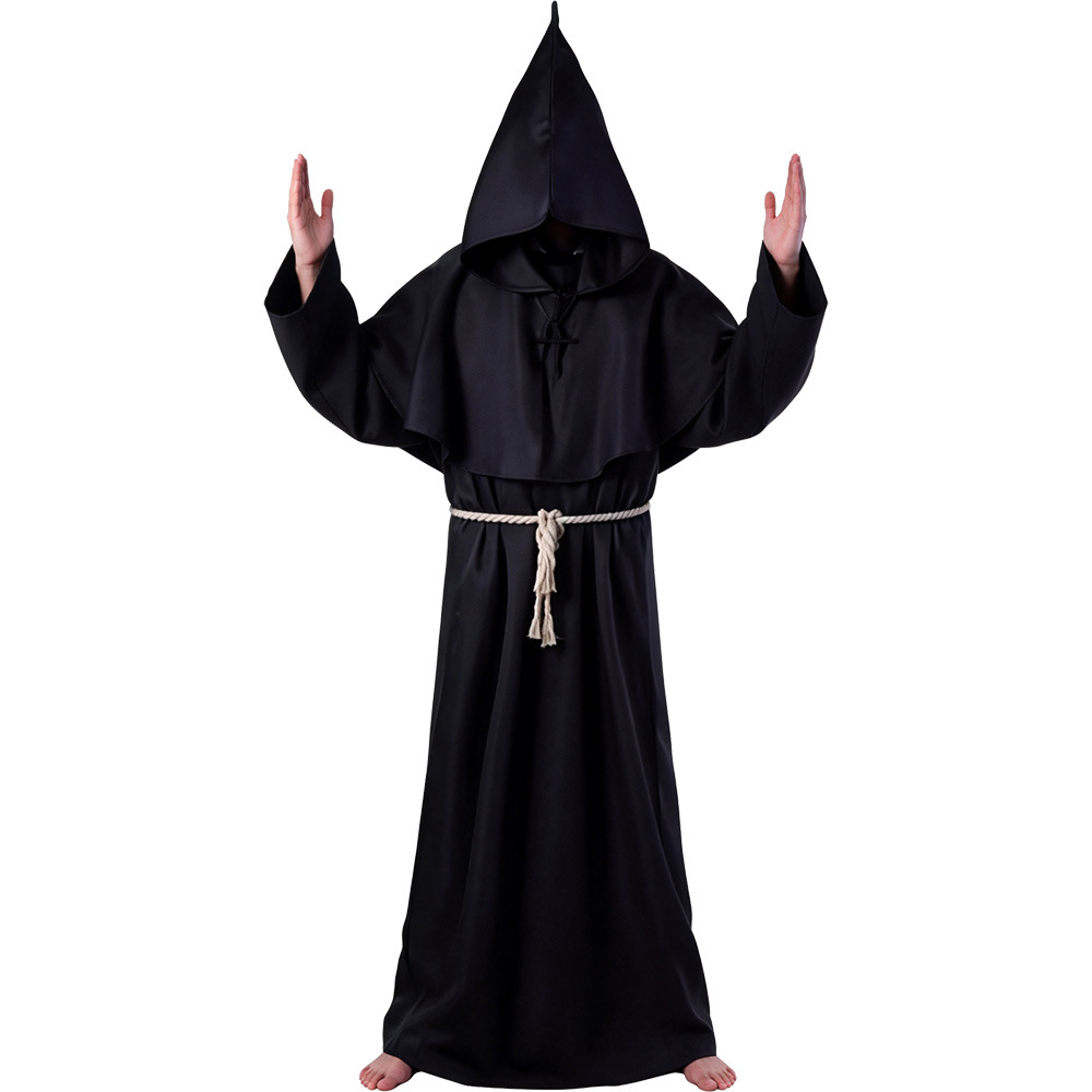 Robes de moine/prêtre médiévaux - noir