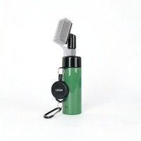 Brosse de nettoyage de clubs de golf de haute qualité, étanche, avec bouteille d'eau à pression, mousqueton rétractable et outil de nettoyage des rainures