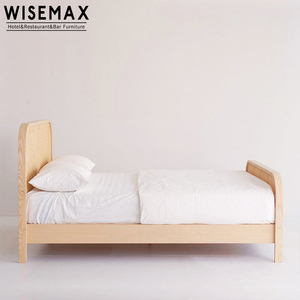 WISEMAX Simple Classical Design Hotel Bedroom Furniture Nature <strong>Rattan</strong> Head Double <strong>Bed</strong> Design Solid Wooden <strong>Bed</strong> <strong>Frame</strong> - Product Image 4