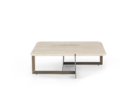 Table centrale ovale en marbre pour maison moderne Meubles de salon en bois Table basse en marbre de luxe moderne