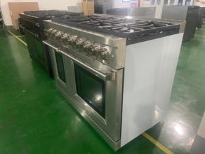 48 pulgadas. 7.0 Cu. Estufa de Gas con Horno Doble de Convección de 7 Quemadores de Latón en Acero Inoxidable para Uso Doméstico - Product Image 3