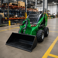 Senpower Mini Skid Steer Loader Log Loader Backhoe Front Loader Dumper EPA Kapasitas Bucket 0.12m Wheel Loader Bertenaga Diesel
