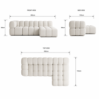 Canapé modulable en forme de L, canapé modulable blanc, confortable, beige, pour salon, salle à manger, usage domestique