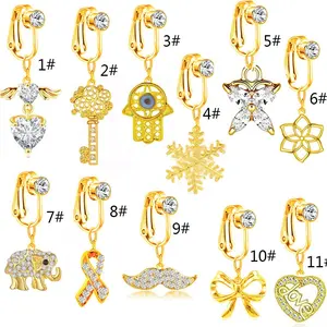 Gaby new arrive non piercing belly rings cute elephant butterfly anime belly button rings Wholesale body jewelry