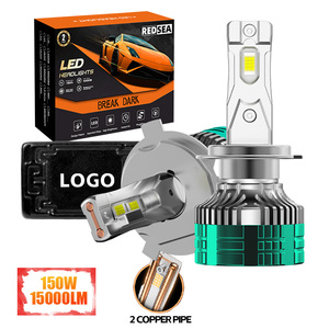 Faro LED para Coche RedSea R14 15000LM Alta Potencia 150W Lámpara H7 H4 Bombilla con Tubo de Cobre Doble 6000K Material de Aluminio - Product Image 1