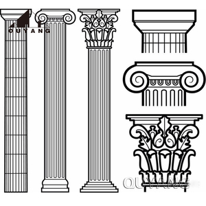 Qyang biệt thự ngoài trời lớn trang trí cột màu kem Ai Cập đá cẩm thạch rắn chịu lực Roman trụ cột - Product Image 4