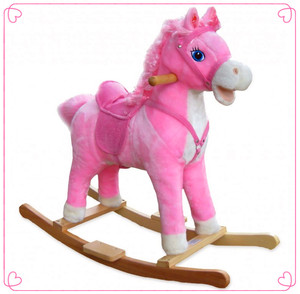 <span class=keywords><strong>Cheval</strong></span> à <span class=keywords><strong>bascule</strong></span> en peluche <span class=keywords><strong>rose</strong></span>, vente en gros, FL015 - Product Image 3