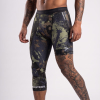 Pantalon de compression baselayer une jambe 3/4 longueur, soutien musculaire, logo personnalisé pour le cyclisme et les sports scolaires