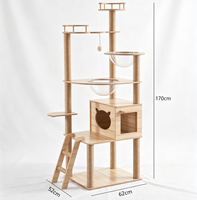 En gros Arbre à chat en sisal avec capsule spatiale, plateforme de saut, nid et échelle d'escalade pour chat, usage intérieur
