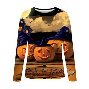 <span class=keywords><strong>T</strong></span>-<span class=keywords><strong>shirt</strong></span> imprimé décontracté à manches 3/4 pour femmes pour <span class=keywords><strong>Halloween</strong></span> XL impression 3D pour l'automne Season-MG354 - Product Image 4