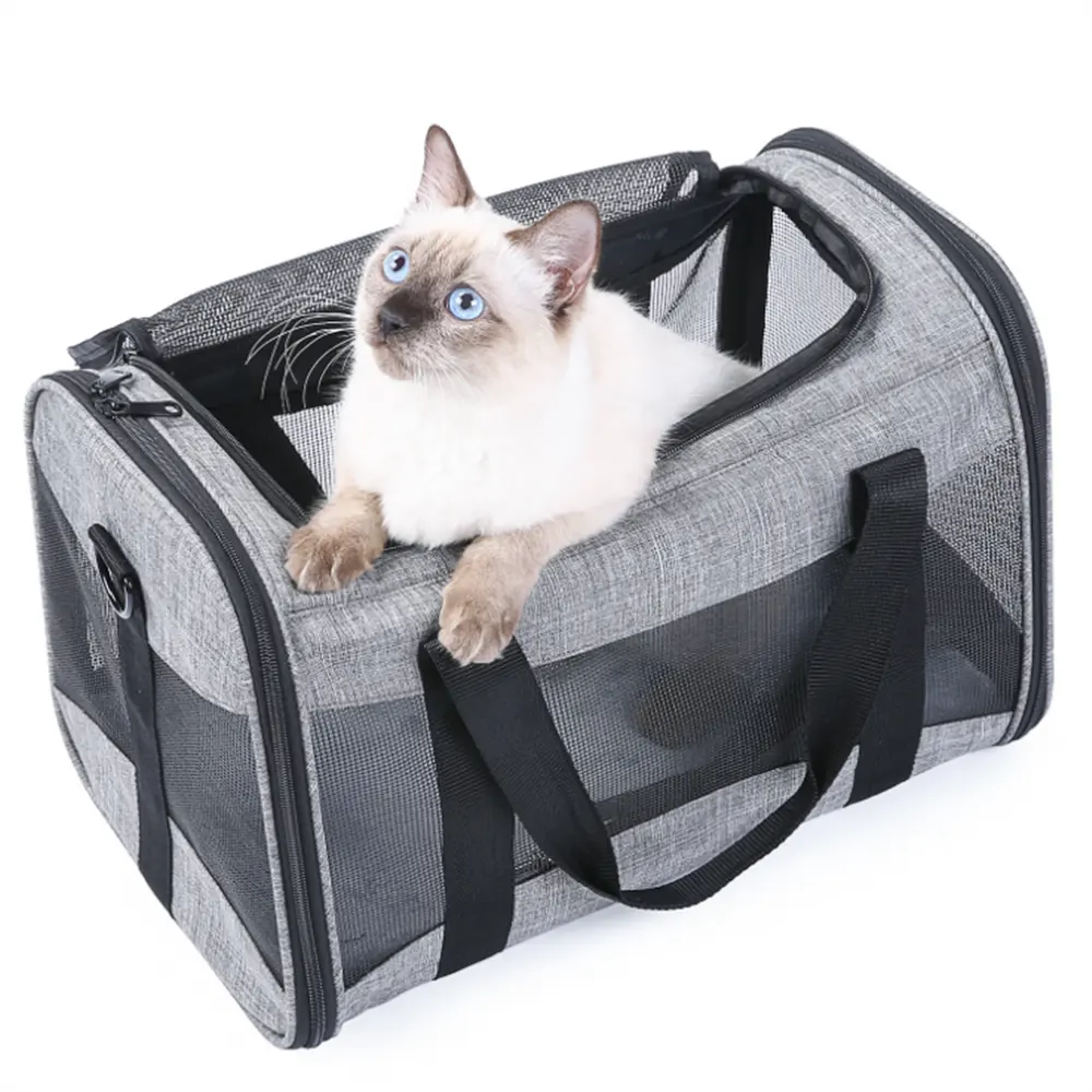 FABRIC PET CARRIER BAG PORTABLE CAT TRAVEL CASE CAGE DOG CARRY BAG CRATE