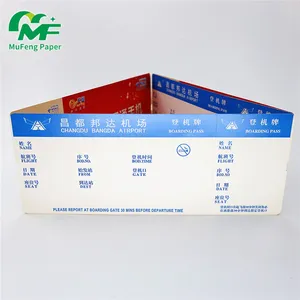 Custom Factory Price Airport Flight Ticket Airline Boarding Pass Thermal Paper Plane Ticket