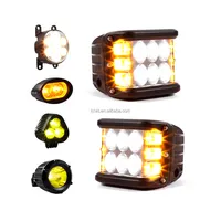 Çift renkli 36W LED çalışma ışığı Strobe araba yanıp sönen ışık çubuğu otomatik sis lambası kamyon SUV ATV için 4WD