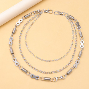 Stainless Steel Multi Layer Metal Pants <b>Chain</b> Hip Hop Punk Style <b>Waist</b> <b>Chain</b> For Men Street Fashion Accessory - Product Image 3