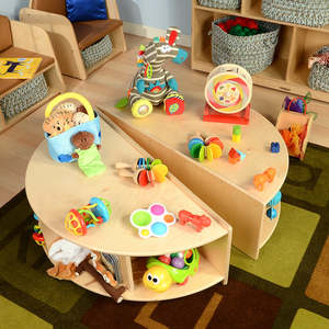 Kindergarten Wooden <strong>Round</strong> Detachable Activity Table Montessori Daycare Furniture Nursery Seating Including Storage Preschool Set - Product Image 2