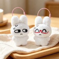 Porte-clés en peluche personnalisé, jouets en peluche lapin, breloque en peluche douce sur mesure, vente en gros, jouets en peluche lapin de Pâques pour enfants