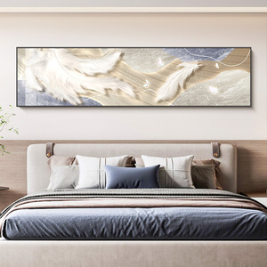 Pintura Cristal Porcelana Pintura Flores Y Plumas Luz Lujo Gama Alta Mural Mesita De Noche Pintura Decorativa - Product Image 6