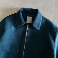 Nouvelle veste en faux daim de haute qualité, coupe courte et ample, avec poche poitrine, pour homme