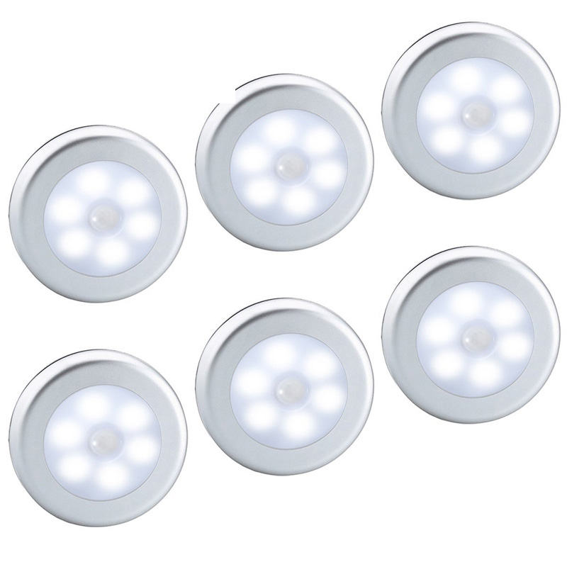 Đèn LED Không Dây Chạy Bằng Pin Trong Nhà Dưới Tủ Cảm Biến Chuyển Động PIR Đèn Ngủ Led Với Cảm Biến Ánh Sáng