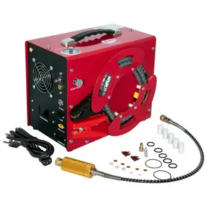 Gp Hete Verkoop Draagbare 110V 220V Auto Stop 4500psi Hoge Druk 30mpa 300bar Paintball Snorkelen 12V Pcp Luchtcompressor