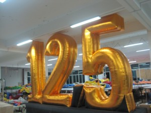 Inflatable Golden Number 125 for outdoor sale advertising events - Product Image 1