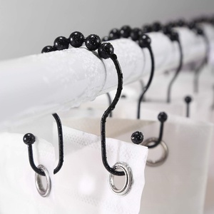 Rust Resistant Metal Double Glide <b>Shower</b> Hooks Rings for Bathroom <b>Shower</b> Rods Curtains - Product Image 1