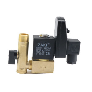 Vanne de <span class=keywords><strong>vidange</strong></span> automatique électronique temporisée pour <span class=keywords><strong>compresseur</strong></span> d'air, AC 220V, 1/2 pouce - Product Image 4