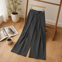 Pantalon plissé coupe bootcut décontracté et élégant pour femme, style rétro européen et américain, collection automne, vente en gros ZR