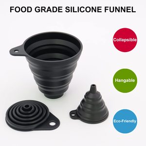 Ensemble d'entonnoirs de cuisine en silicone, accessoires de cuisine, entonnoirs pliables en silicone pour remplir les bouteilles d'eau et les liquides - Product Image 3