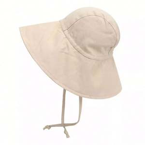 Sombrero de Sol para Bebés y Niños Pequeños, de Lino y Algodón, Transpirable, para Playa, con Ala Ancha, Tipo Bucket, Venta al Por Mayor - Product Image 2