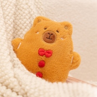 Peluche Capybara de Noël en fausse fourrure moelleuse, modèle pain d'épices, pour décoration de chambre et de maison, jouet en peluche mignon de Noël, vente en gros disponible