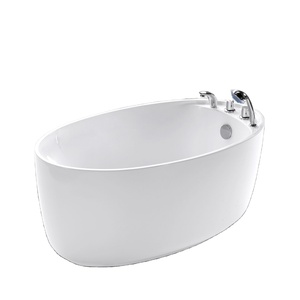 Petite <span class=keywords><strong>baignoire</strong></span> ronde de <span class=keywords><strong>120</strong></span> Cm en acrylique pur, <span class=keywords><strong>baignoire</strong></span> en pierre artificielle pour salle de bain - Product Image 1