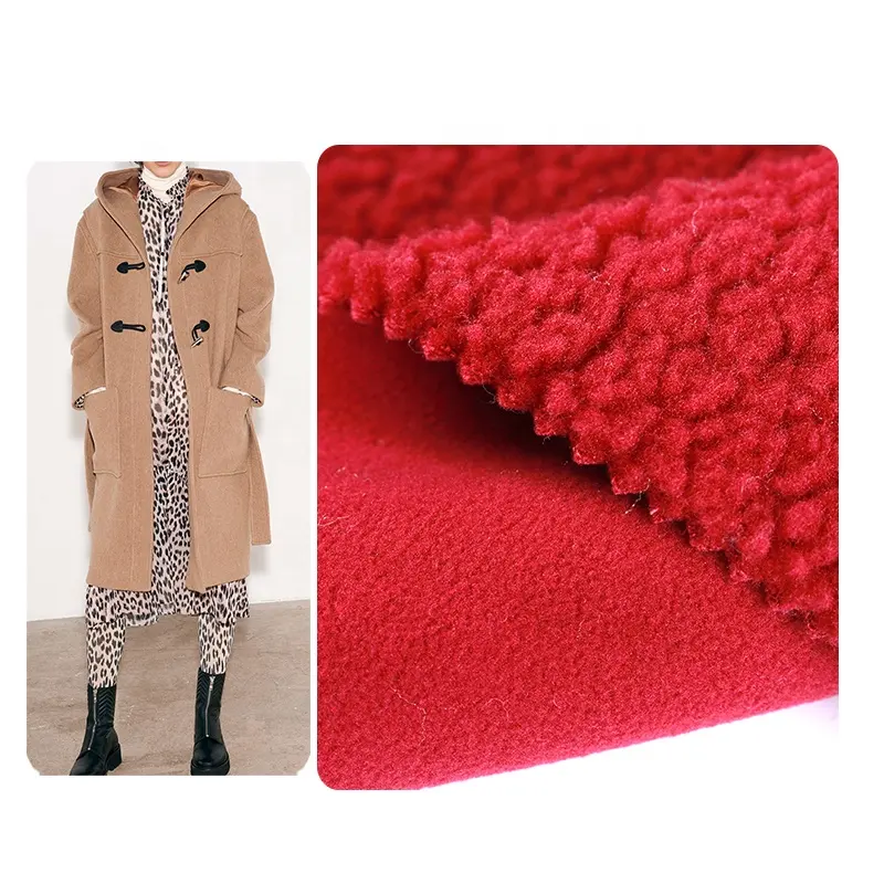 Werkseitige Lieferung 100% Polyester Anti Pilling Micro Polar Fleece Bonded Sherpa Stoff für Winter jacke