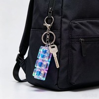 Custom Logo Cartoon Anime Design Acrylic Mechanical Keyboard Keychain Keycap Fidget Clicker Stress Relief Toy with LED Light