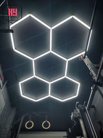 2024 nouveau fabricant de conception éclairage de garage de voiture conçu sur mesure pour la lumière LED hexagonale de l'atelier de voiture