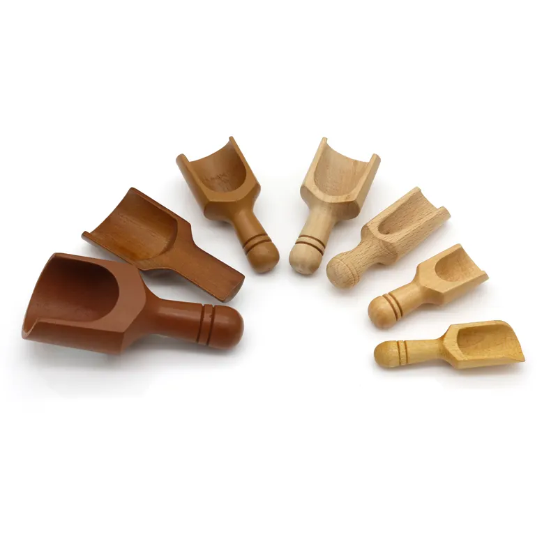 Mini cuchara de madera, cucharas pequeñas para sales de baño, té, café, harina, nueces y más