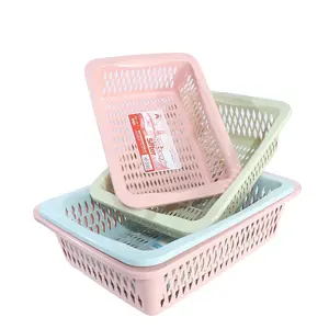 Plastic Washing Vegetables Fruits Drain Basin Kitchen Colander Strainers Bowl Fruit Storage Basket