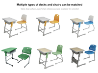 Chaise de bureau pour étudiant au design moderne et écologique mobilier de classe de lycée table d'étude réglable en matière plastique