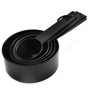 Tazas medidoras de plástico negro, 10 unidades - Product Image 3