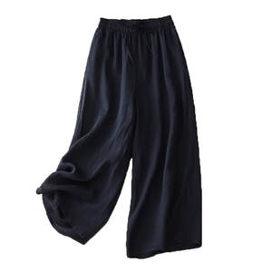 <span class=keywords><strong>Pantaloni</strong></span> <span class=keywords><strong>donna</strong></span> moda estiva a doppia gamba larga da M a XXL <span class=keywords><strong>elastico</strong></span> <span class=keywords><strong>in</strong></span> <span class=keywords><strong>vita</strong></span> traspirante <span class=keywords><strong>in</strong></span> cotone e <span class=keywords><strong>lino</strong></span> stile Casual - Product Image 4