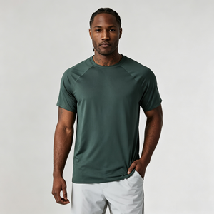 <span class=keywords><strong>Camiseta</strong></span> Deportiva OEM de Secado Rápido de 180 g/m², Corte Ajustado, Absorbe la Humedad, Manga Raglán, Ligera, para Hombre - Product Image 1