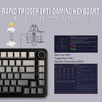 Teclado Mecánico AJAZZ AK820 75% con Interruptores Intercambiables en Caliente, RGB, para Juegos, con Perilla, Cableado, Bluetooth 2.4G para PC y Mac