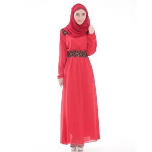 Guangzhou Muslim Women's Kaftan Dress Long Sleeve Ethnic Style in Rayon Plus Size Customized Digital Print for Adults
