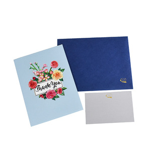 Cartes de remerciement et de bénédiction 3D écologiques au design moderne avec fleurs pour la Fête des Mères, enveloppe et message inclus, vente en gros - Product Image 4