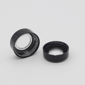 New Arrival Wholesale Customize Black Magnifying Glass Cap Packaging Jar Child Resistant Airtight Smell Proof Glass <b>Storage</b> Jar - Product Image 1