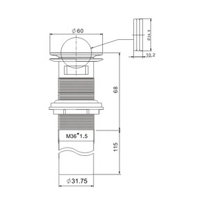 Xoay Brass cắm lưu vực chất thải lật Top chất thải cắm cống nhà vệ sinh cống - Product Image 2