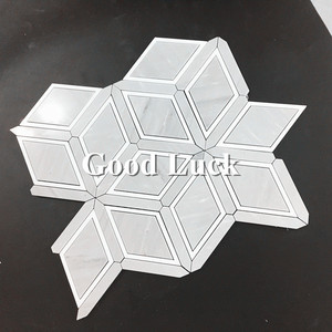 Rombo gris mármol <span class=keywords><strong>azulejo</strong></span> <span class=keywords><strong>mosaico</strong></span> cuadrado en forma de <span class=keywords><strong>mosaico</strong></span> de azulejos de pared - Product Image 6